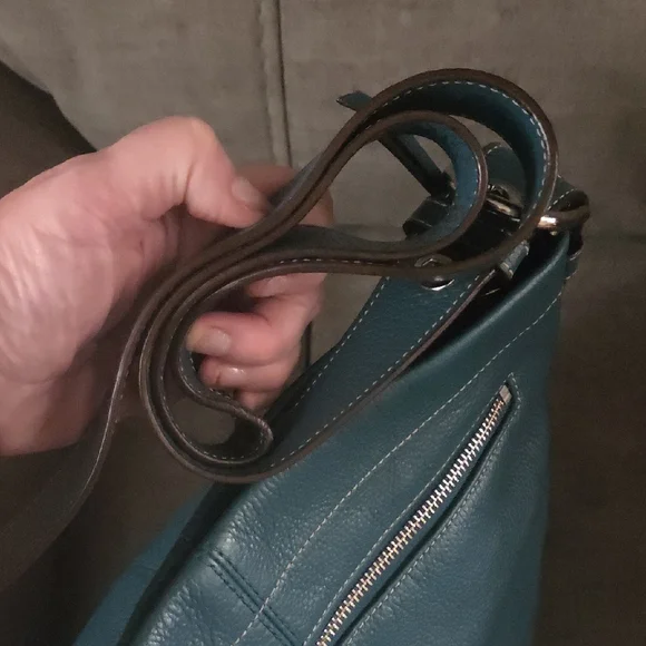 Coach Rare Teal Leather Shoulder Bag - Picture 11 of 12